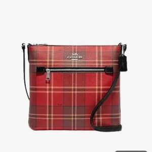 Coach Rowan File Bag in Tartan Plaid